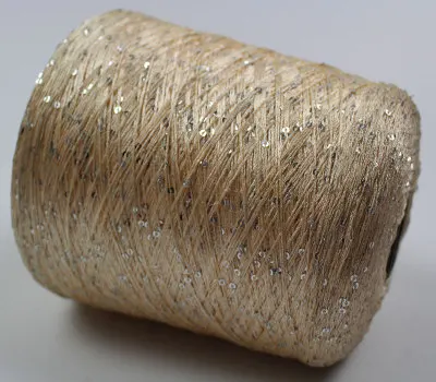 Уникальная натуральная шелковая пряжа с пайетками Красивая для вязания 50 г/лот