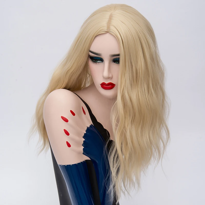 MSI Wigs длинные волнистые оранжевые парики Косплей блонд синтетический парик для белых женщин высокая температура волокна волос