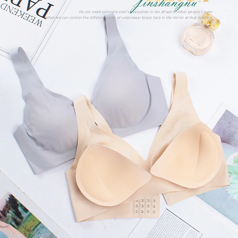 

Women Sleeping Bras Thin Soft Seamless Bras With Removable Latex Pads Without Trace Comfy Daily Bras H9