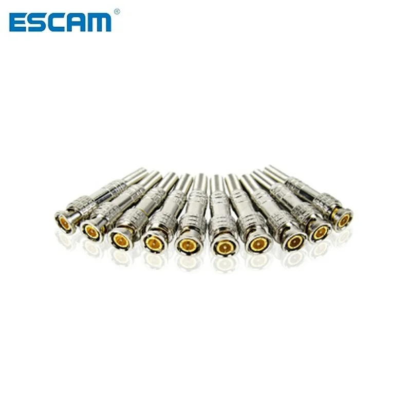 

ESCAM Hot 10 Pcs Solder Less Twist Spring BNC Connector Jack for Coaxial RG59 For CCTV Camera Surveillance Kit System