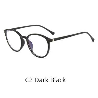 C2 Dark Black Ralferty, круглый синий светильник, очки для компьютера TR90, оправа для оптических линз, женские, без диоптрий, розовые очки K28009 - Цвет оправы: C2 Dark Black