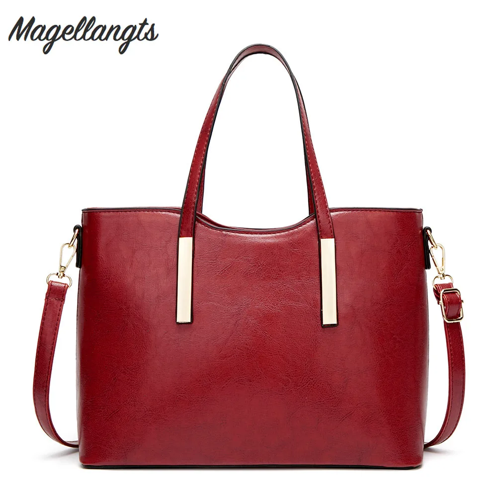 Женские сумки из масляной кожи новая версия 2019 модная женская сумка на одно плечо