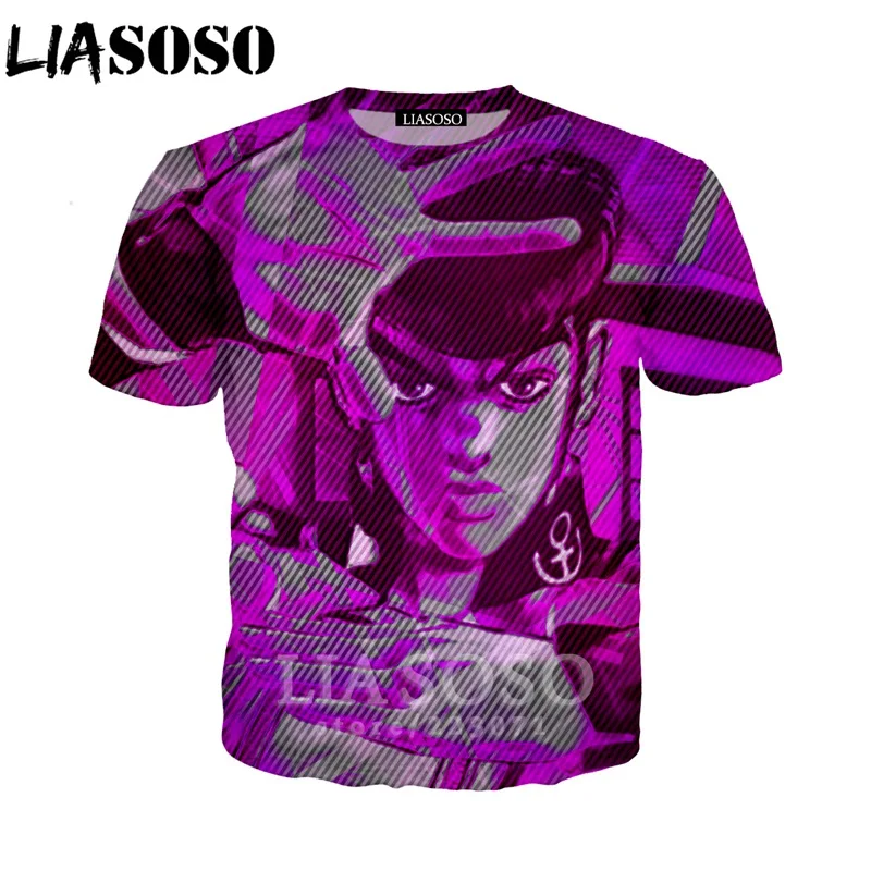LIASOSO для мужчин женщин Kujo Jotaro Толстовка 3D принт аниме JoJo Необычные Приключения Футболка короткий рукав уличный Топ пуловер A317-07 - Цвет: 20