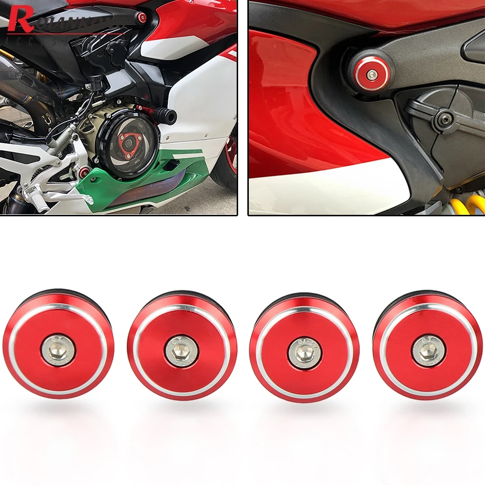 

For Ducati SUPERBIKE 899/959/955 Panigale V2 2020 Motorcycle CNC Frame Hole Cap Cover Plug Bolt Protector 1199 Superleggera 2014