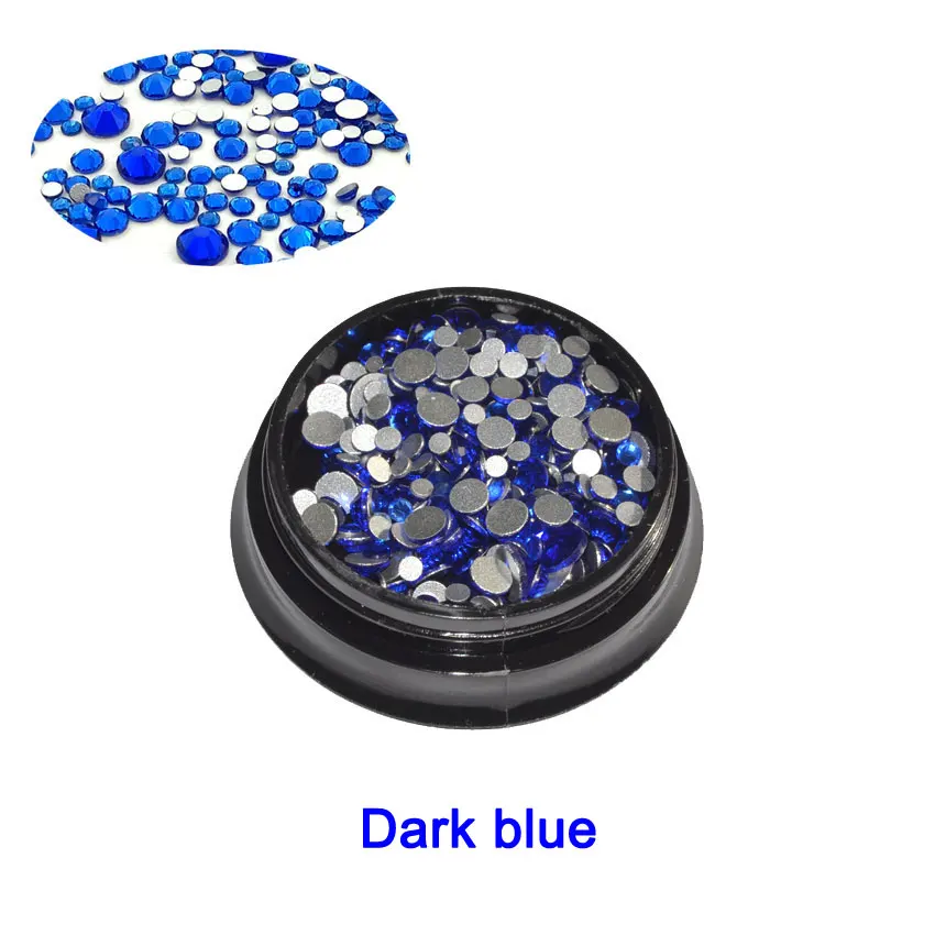 dark blue 1 коробка кристаллы опаловые Стразы для ногтей разные размеры стеклянные опаловые стразы аксессуары для ногтей Стразы 3D украшения для ногтей - Цвет: dark blue
