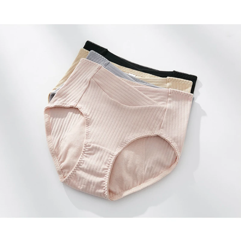 Трусы женские хлопковые с высокой талией защитой от протекания 4 шт./лот | Женская