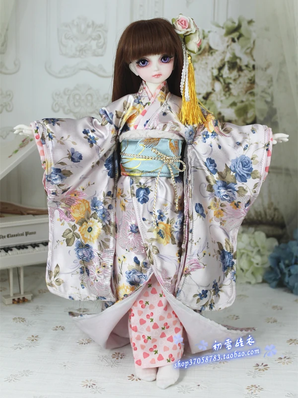 1/4 1/3 BJD Accessories doll clothing Japanese Kimono yukata+handbag+scarf set for BJD/SD,not include doll,shoes,wig and other