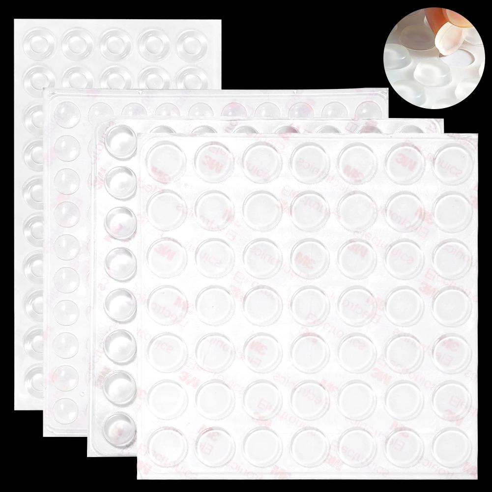 

ETUUD Silicone 49-100pcs 5 Size Furniture Hardware Self Adhesive Rubber Cabinet Door Stopper Bumper Damper Cushion Protective