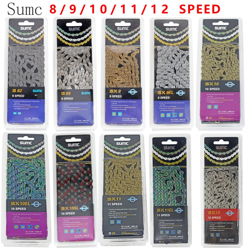 

Bicycle Chain 8/9/10/11/12 Speed ultralight Hollow Gold silver Compatible SRAM 116L mountain road Bke Accessories