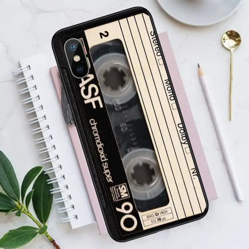 

Retro Magnetic tape Phone Cases for iPhone 11 12 pro XS MAX 8 7 6 6S Plus X 5S SE 2020 XR Luxury brand shell funda coque