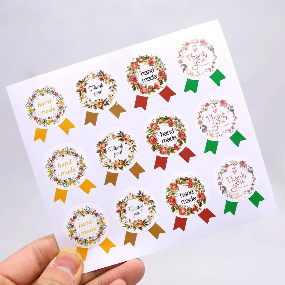 Наклейки ручной работы в виде венка наклейки с надписью thank you бумажные подарок