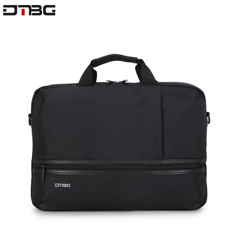 DTBG Классическая деловая сумка для ноутбука одноцветная черная офисная