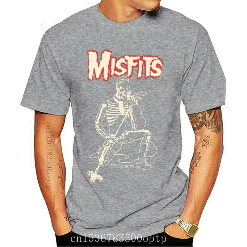 

New Misfits Kneel Fiend Skeleton Image Black T Shirt 2021 Official Danzig