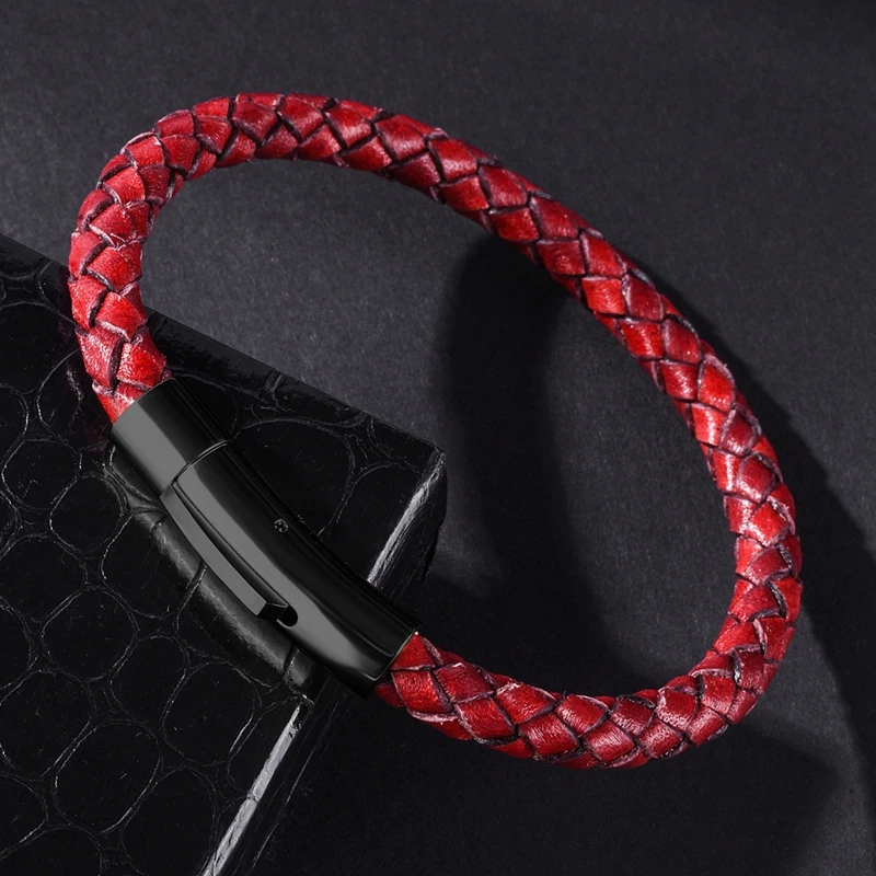 Лидер продаж модные мужские браслеты MOZO с подвесками красная веревка из