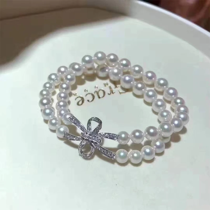 Носить шнурок из жемчуга двухрядные браслеты с пуговицами Нефритовое ожерелье