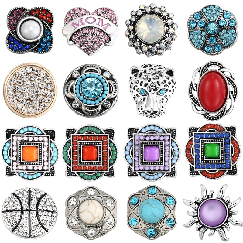 Бусины Бохо оснастки кнопки 18 мм/20 мм кристалл пуговицы ювелирные изделия для DIY