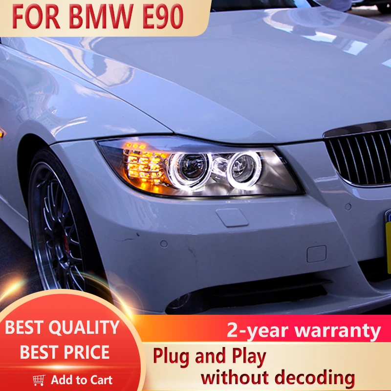 Для BMW E90 фары 2005-2012 320i 318i 325i DRL Hid ангельские глазки Биксеноновые лучевые