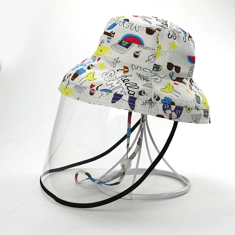 

Bucket Hat Virus Plastic Face Mask Kids Boy Girl Summer Beach Sun Big Brim Holiday Outdoor Cap Accessory For Baby Toddlers