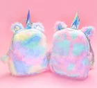Плюшевые рюкзаки с единорогом, сумки, мягкая мини-сумка, детский школьный рюкзак, маленький рюкзак из искусственного меха для детей