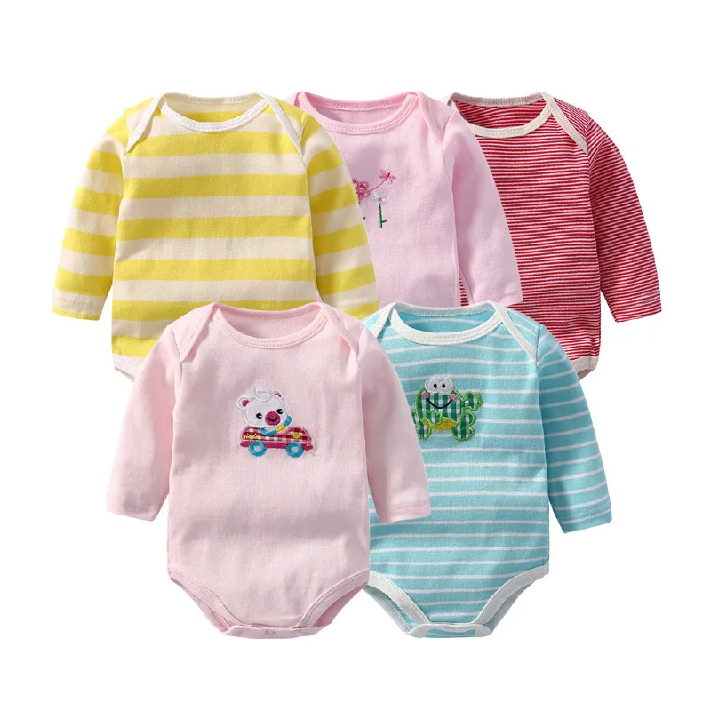 5 шт. детские комбинезоны хлопковая одежда для маленьких мальчиков весенняя