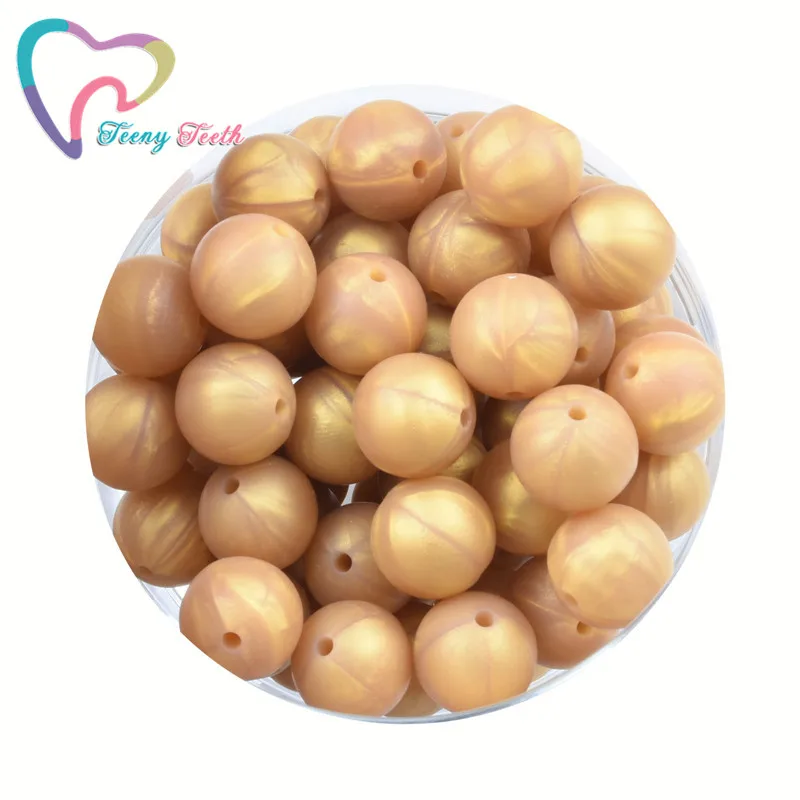 Силиконовые шарики для прорезывания зубов металлические золотые пищевые