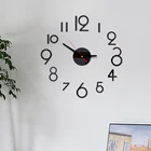 Настенные кварцевые часы с зеркальным эффектом, стикеры в европейском стиле, эффект сделай сам, 3d-часы для гостиной, современный дизайн