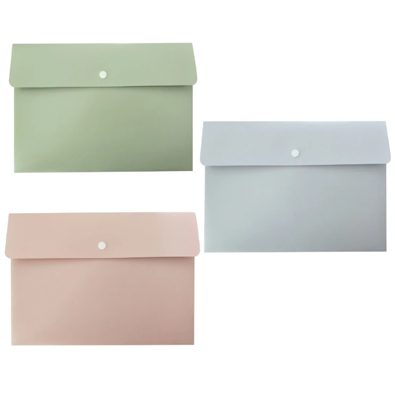 

A4 Colorful Document File Envelopes Folder Blue/Green/Pink PP Filing Envelopes Organizers for School Home Office Work