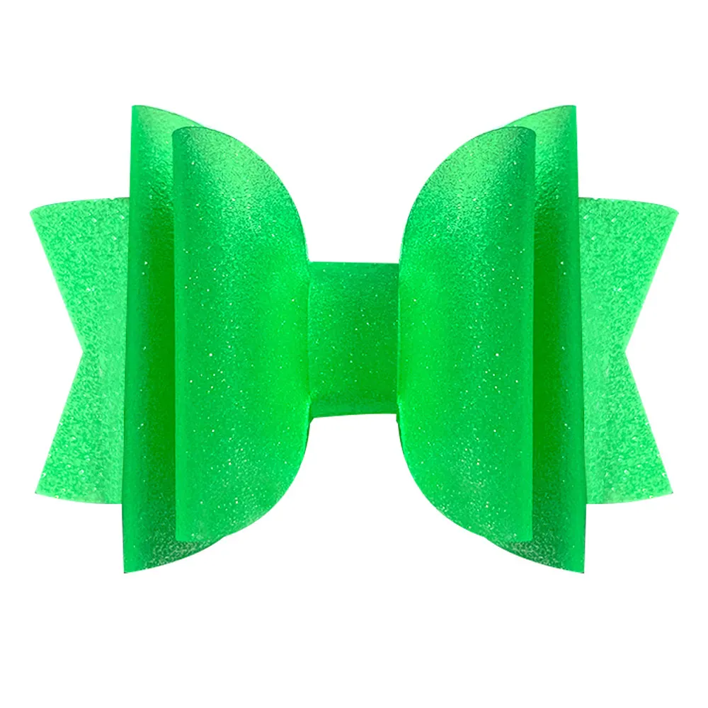 

ncmama 5pcs/lot 3 inch Waterproof Hair Bow PVC Bows Three Layers Kids Hairclips Mini Bow PVC Glossy Bows Girls Headwear