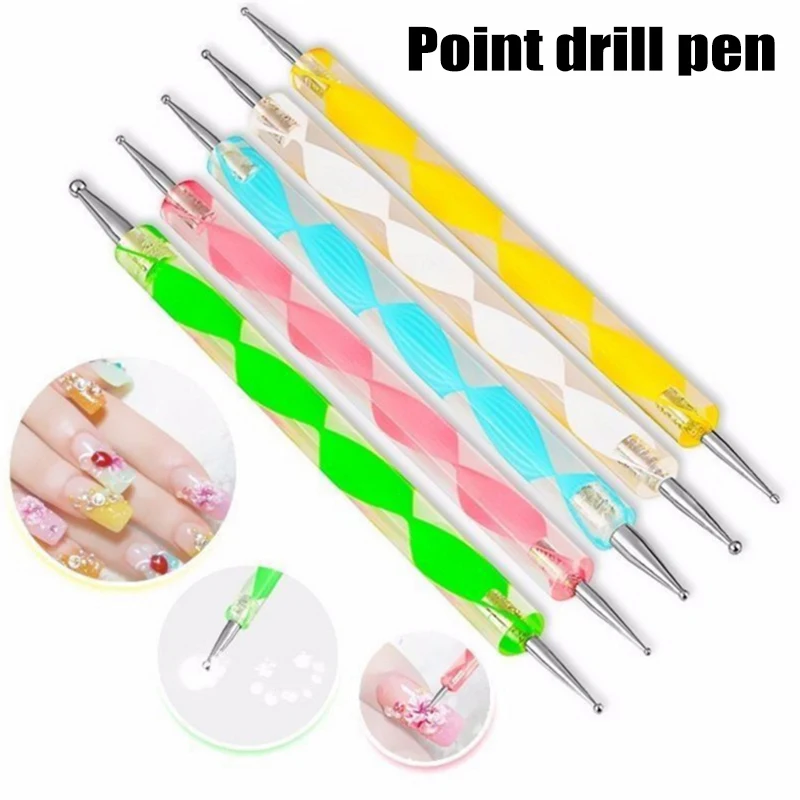 5 шт 2Way Nail Art точечные ручки акриловая ручка DIY живопись точечный карандаш для
