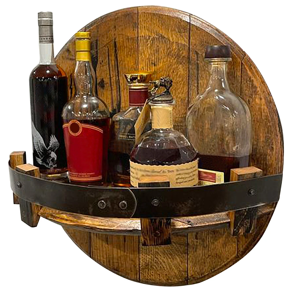 

Vintage Wooden Wine Bottle Holder Wall Mount Whiskey Bottle Rack Floating Wall Shelves