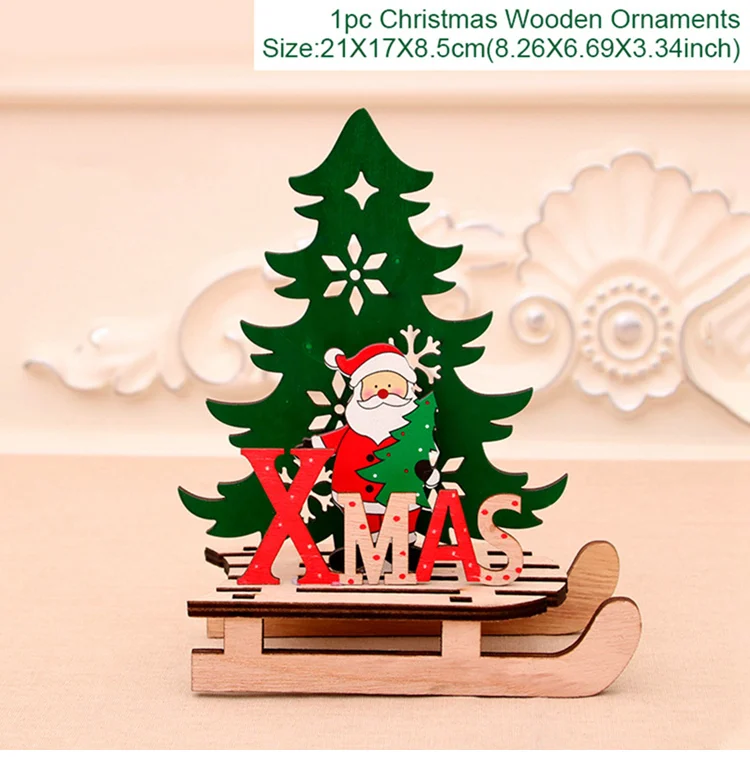 Huiran Merry Christmas, Санта-Клаус, лося, украшения, деревянные елки, украшения для дома,, Рождественский Декор, подарок на год - Цвет: Large Santa Claus