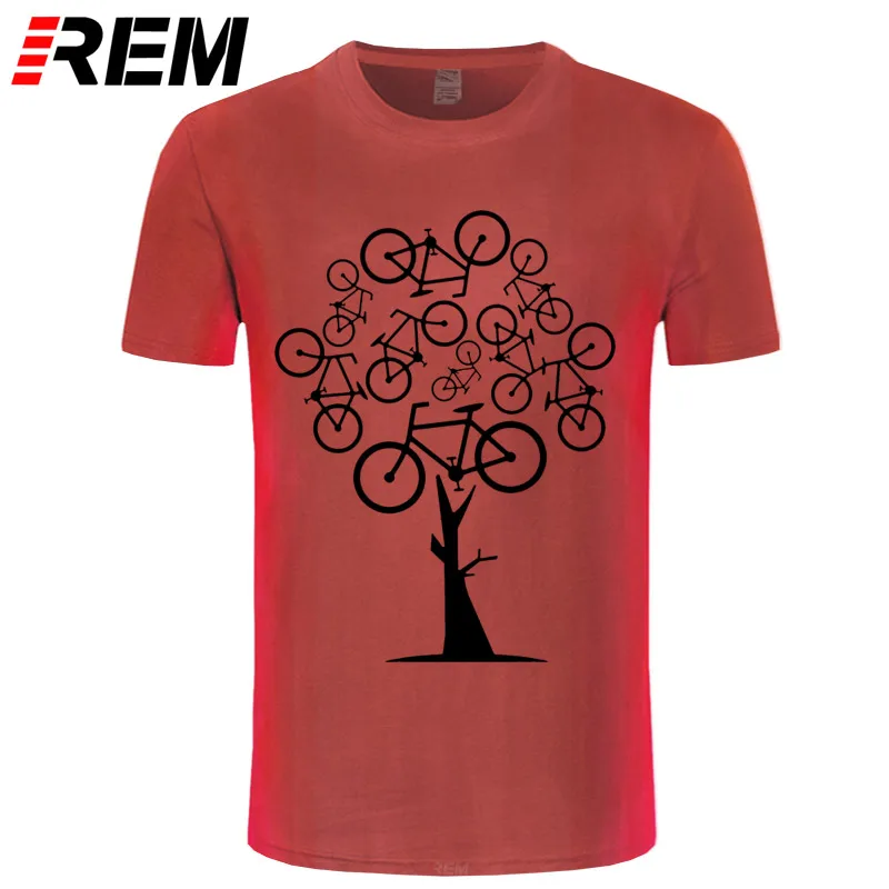 Футболка REM с художественным рисунком зеленого велосипеда и дерева для мужчин