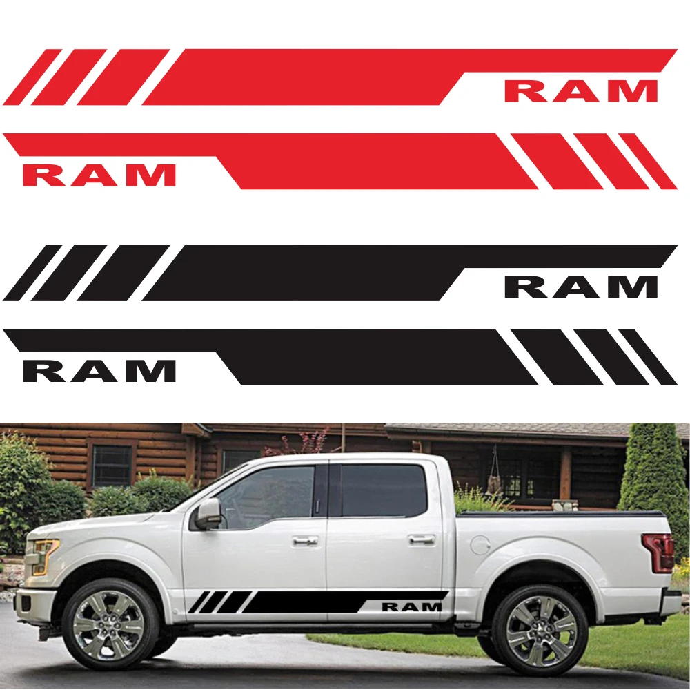 

Doordash Sport Truck Side Stripes Stickers Auto Vinyl Film Decals for Dodge Ram Decoration Automobiles Sports Car Tuning Sticker