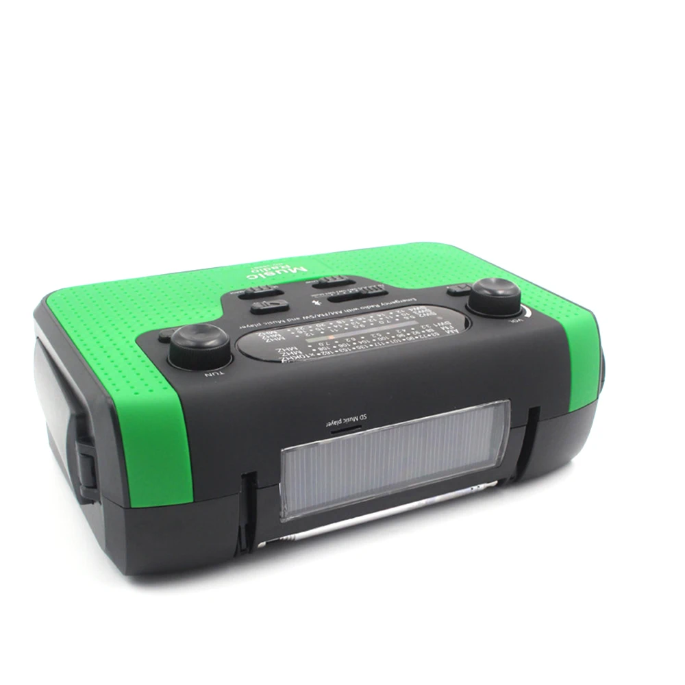 Emergency torch Outdoor FM Solar Radio Hand Crank Powerful LED Flashlight Electric Torch Dynamo Lamp Bright Bluetooth TF | Электроника