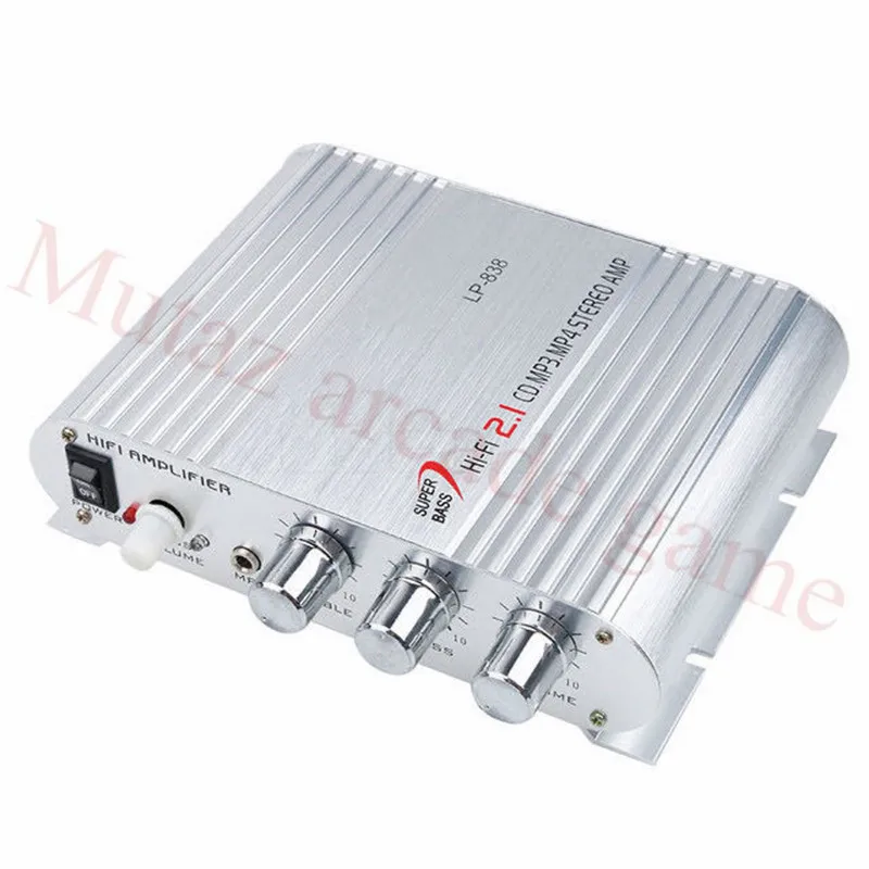Hi-Fi 2 1 Канальные усилители для автомобиля Lvpin LP-838 стерео сабвуфер усилитель басов