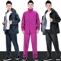camouflage raincoat and rain pants suit adult riding split waterproof men electromobile rainproof raincoat long body rain coat