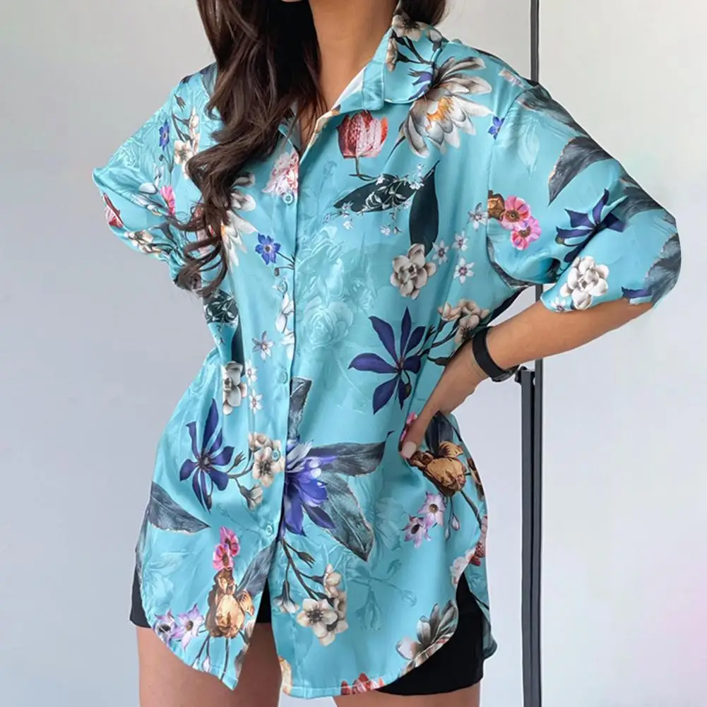 

Floral Print Casual Shirt for Women Long Sleeve Shirts Blouses Feminine Blouse Top Single-breasted Women Shirts рубашка женская
