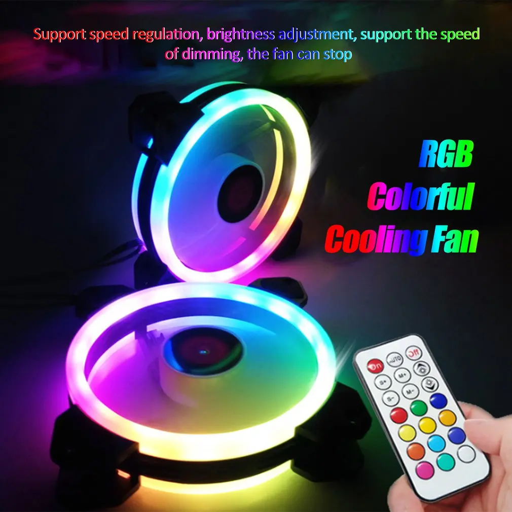 3-Pack LED вентилятор охлаждения RGB 120 мм 12V w/пульт дистанционного управления для