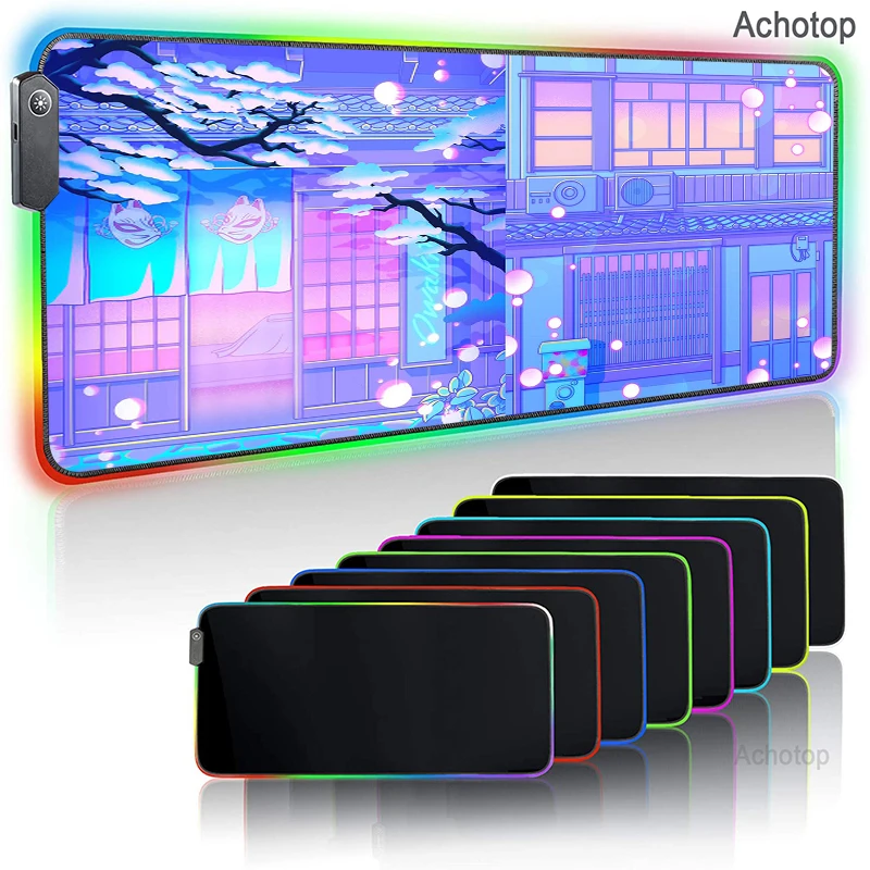 

Gaming Mouse Pad RGB Kawaii Sailor Moon landscape Computer Mouse Pad Large Gaming Mousepad XL XXL Pink PC Gamer 900x400 Desk Mat