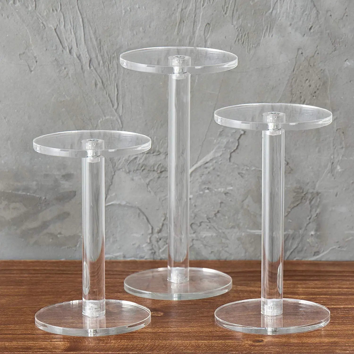 

3pcs/pc Clear Acrylic Round Cosmetics Watch Display Rack Bracelet Bangle Display Holder Stand Rack For Shop Display Stand