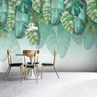 Пользовательские фото настенная Современная 3D зеленый лист растение тропические обои Гостиная ТВ диван столовая фон 3D стикер на стену