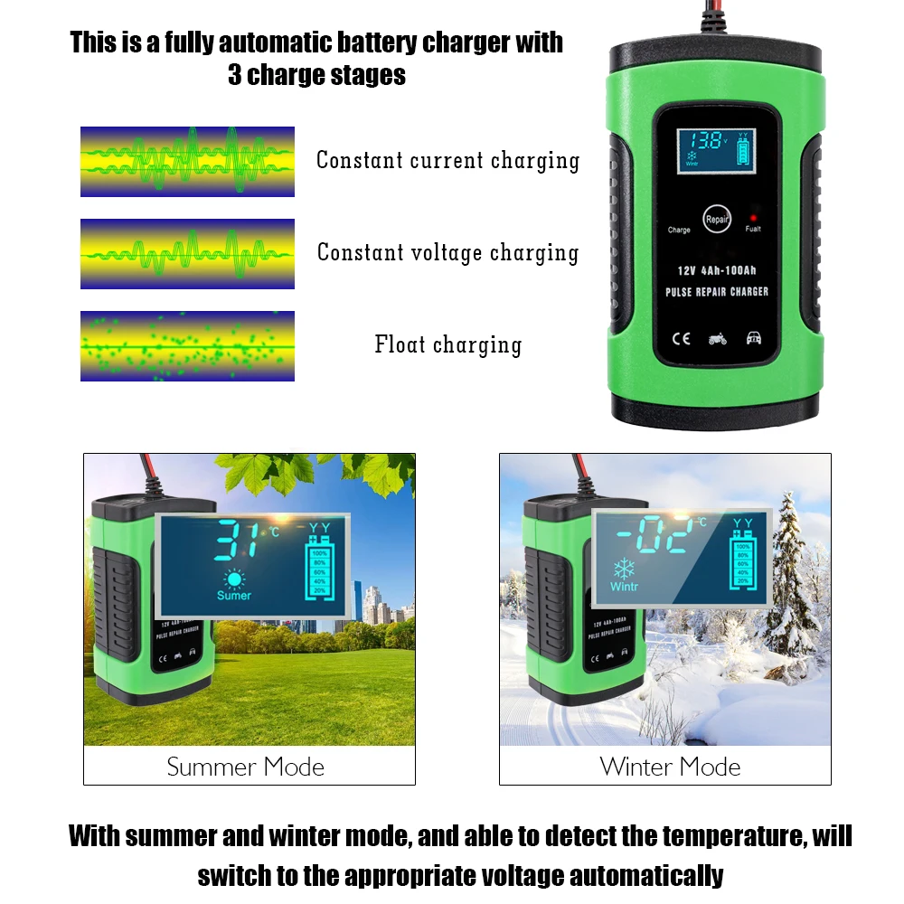 12V 6A автомобильное зарядное устройство интеллектуальная Быстрая зарядка