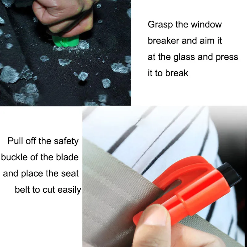 3 In 1 Spring Type Car Safety Hammer Life Keychain Seat Belt Knife Drop Shipping Exhaust Windbreaker Piercer | Автомобили и