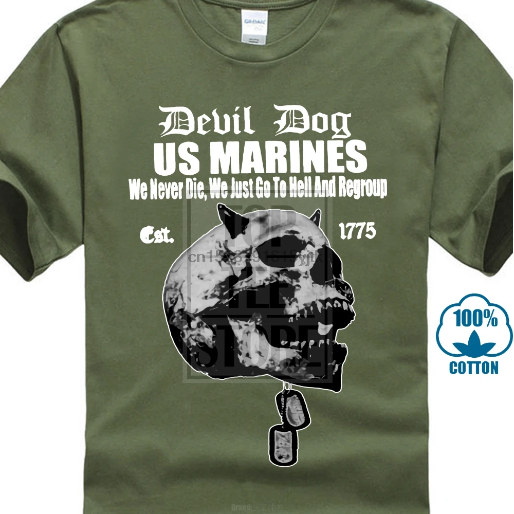 Usmc Футболка с изображением морских пехот семена фидериса кожевенного шеи