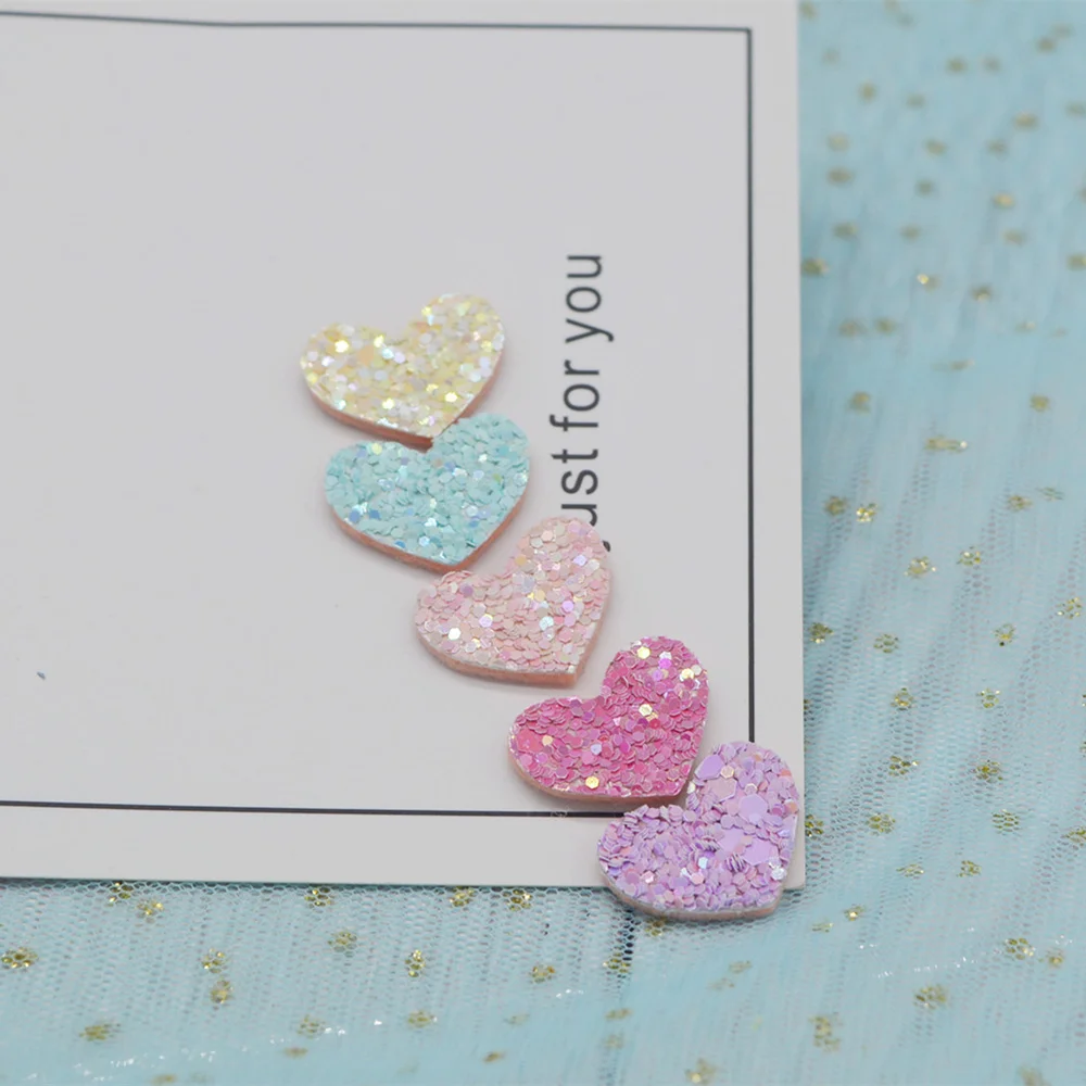 

30Pcs Glitter Shiny Heart Sequins Star Appliques For Handmade DIY Clothes Hat Sewing Patches Headwear Hair Clips Accessories