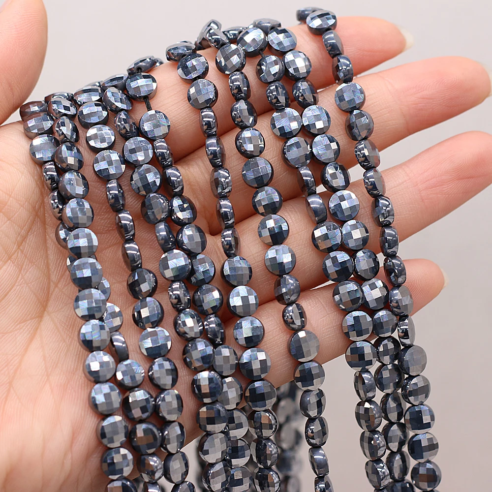 

Натуральный Полудрагоценный камень, сплющенные бусины из гематита 6 мм для самостоятельного изготовления ожерелья, серег, аксессуары, пода...