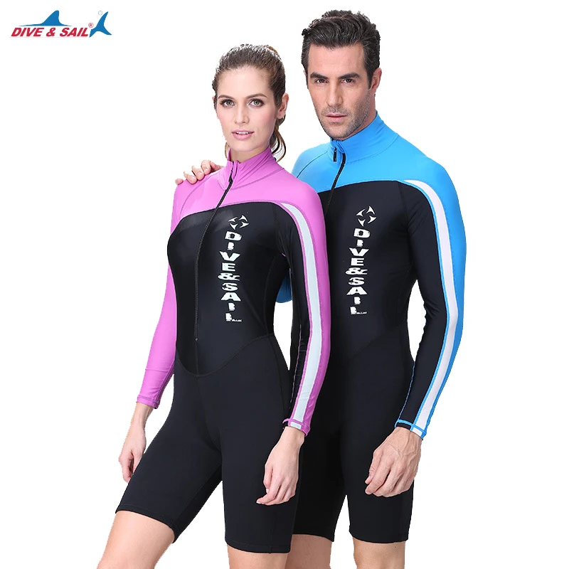 

Men's And Women's Fashion One-Piece Sunscreen Surfing Suit Lycra Long-Sleeve Swimsuit Swimming Snorkeling Surfing Suit UPF 50+