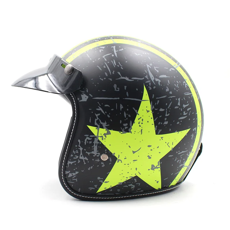 Мотоциклетный шлем Casco винтажный мотоциклетный 3/4 с открытым лицом в стиле ретро