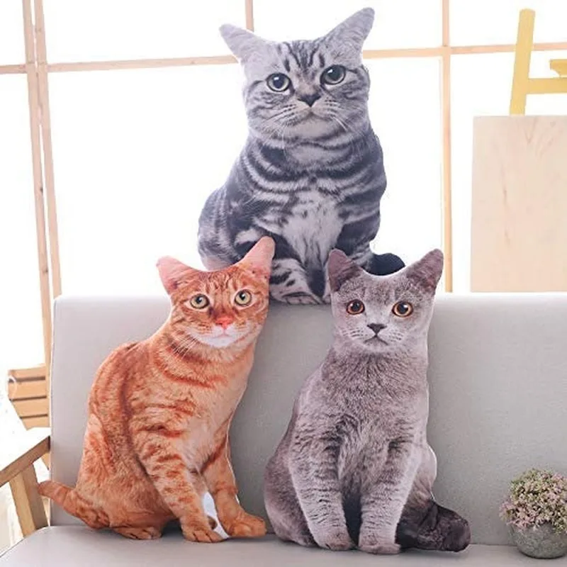 Подушка в форме кошки 3D Tabby Hug плюшевая игрушка для милая 2019 Прямая поставка