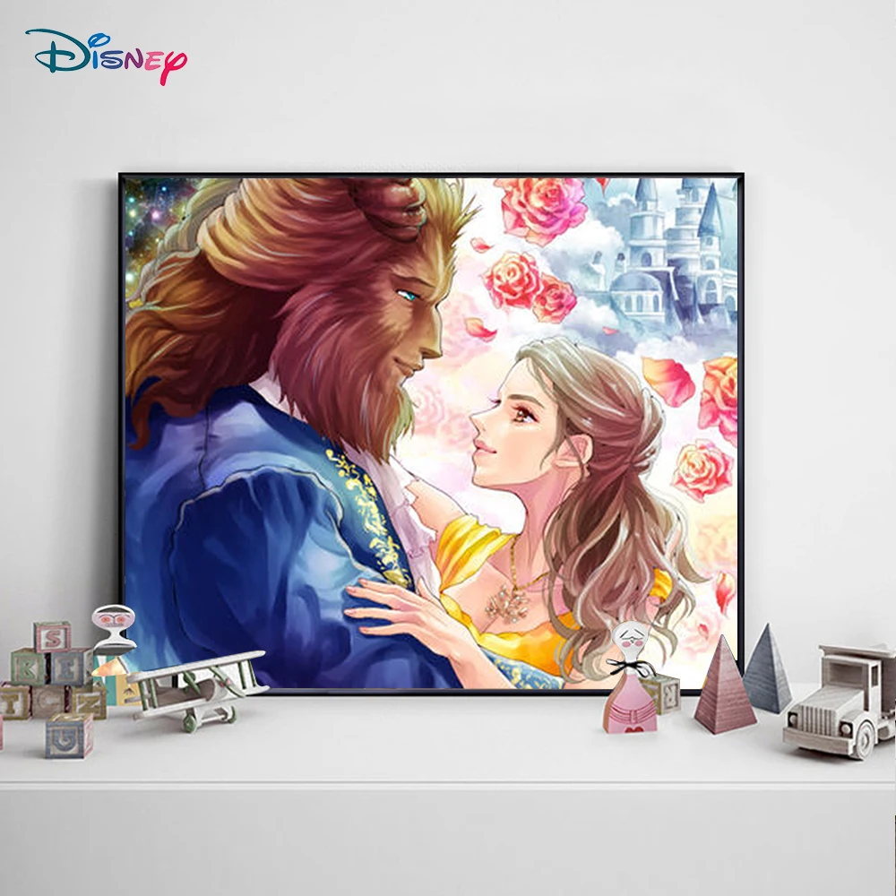 

5D DIY Disney Diamond Painting Beauty and the Beast Beauty Diamond Embroidered Mosaic Exquisite Handmade Art Deco Painting